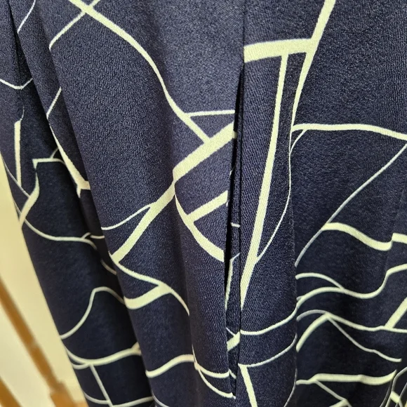 iHot Navy Blue 3/4 Sleeve Midi Pockets Fit and Flare A-Line Swing Dress Sz XL - Picture 7 of 16